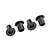 Four black flanged bushings arranged in a row against a white background.