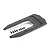 Traxxas graphite grey skid plate for RC chassis with included mounting screws on a white background.