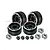 GPM 1.0" Black Aluminium 6 Star Beadlocked Rims 4Pcs TRX4MZSP1219-BK