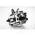 A silver Rovan aluminium front complete gearbox for an RC car, featuring a polished metal finish and black drive components.