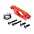 An orange anodized aluminium spur gear bearing mount for an RC car, including a metal ball bearing and four black hex screws.