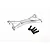 A silver aluminium X-shaped RC chassis mount with four black screws on a white background.