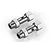 Two silver-coloured metal front double axle components for an RC vehicle, shown from a high-angle studio perspective.