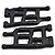 Two black RPM rear suspension arms for RC vehicles, shown from a top-down perspective on a white background.