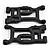 Two black RPM RC front suspension arms for RC vehicles, shown from a top-down perspective against a white background.