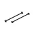 Two black metal RC car driveshafts with ball joints at each end, isolated on a white background.