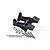 GPM Racing black wing mount set for RC cars, including mounting hardware and screws on a white background.