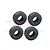 Four black GPM 1.0 inch high grip RC crawler tires arranged in a square formation against a white background with a faint GPM logo watermark.