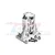 GPM Racing silver aluminium back motor mount for RC cars, shown with included screws and washers against a white background.
