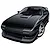 An illustration of a black Mazda Savanna RX-7 FC3S sports car, shown from a high-angle front three-quarter view.