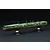 A 1/700 scale plastic model of the IJN Zuiho aircraft carrier, painted in green and red, displayed on two gold and black stands against a black background.