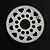 A white Delrin 86T spur gear for RC cars, featuring a circular design with multiple cutouts and the number 86 printed on the face.