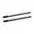 Two silver steel RC shock shafts with threaded ends and grooved tops against a white background.