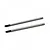 Two silver steel RC shock shafts with threaded ends and grooved tops, isolated on a white background.