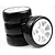 A set of four Team Powers 1/10 scale touring car slick tyres mounted on white multi-spoke plastic rims.