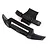 Traxxas front bumper and mounting bracket in black plastic, viewed from an elevated angle against a white background.