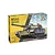 Italeri 1/35 scale M1A1 Abrams tank plastic model kit box, featuring artwork of a camouflaged tank on a desert background.