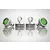 Four silver aluminium RC shock caps from GPM Racing arranged on a reflective white surface.
