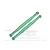Two green anodized aluminium steering tie rod links from GPM Racing, featuring metal ball ends and engraved branding.