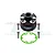 GPM Racing black aluminium differential case with four screws and a green gasket on a white background.
