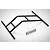 A black metal roll cage upgrade part for a 1/5 scale RC car, shown with seven small black mounting screws on a white background.