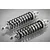 Two Rovan silver aluminium adjustable RC car shock absorbers with black springs on a grey reflective surface.