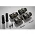 Rovan gunmetal aluminium reinforced extended shaft kit including four wheel hex adapters, two sleeves, two pins, and two screws.
