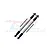 Two GPM Racing stainless steel steering tie rods with black plastic rod ends and included mounting screws against a white background.