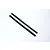 Two thin strips of black adhesive hook and loop fastener material laid diagonally on a white background.