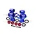 GPM Blue Aluminium Front/Rear Hub Carriers (C-Hubs) 2Pcs w/ Bearings ER021A-B