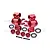 GPM Red Aluminium Front/Rear Hub Carriers (C-Hubs) 2Pcs w/ Bearings ER021A-R