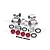 GPM Silver Aluminium Front/Rear Hub Carriers (C-Hubs) 2Pcs w/ Bearings ER021A-S