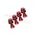 GPM Red Aluminium 24mm Wheel Hexes & Locks Set MAKX010A-R