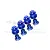 GPM Blue Aluminium 24mm Wheel Hexes & Locks Set MAKX010A-B