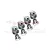 GPM Silver Aluminium 24mm Wheel Hexes & Locks Set MAKX010A-S