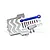 GPM Silver Aluminium Servo Mount w/ Blue Tie Rod & 25T Servo Horn TXM024N-S