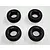 Four black rubber RC crawler tyres arranged in a square pattern on a white background.
