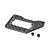 Axial carbon fibre on-axle servo mount plate with two small black metal spacers on a white background.