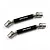 Two black and silver Yeah Racing aluminium centre driveshafts for RC vehicles, shown against a white background.
