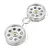 Two silver metal-plated RC buggy front rims connected by a plastic sprue on a white background.