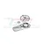 GPM Racing silver aluminium 25T servo saver assembly components on a white background.
