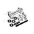 GPM Silver Aluminium Front & Rear Wheel Hub Hex Set w/ Larger Inner Bearings MX0067-S
