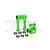GPM Green Aluminium Hub Carrier (C-Hub) & Pull Rod Set w/ Larger Inner Bearings MX030-G