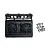 A black plastic 1/10 scale RC radiator assembly accessory by Pandora RC, featuring dual cooling fans and a set of mounting screws.