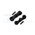 Two black aluminium steering assembly mounts with two silver screws, set against a white background with a faint GPM Racing logo.