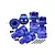 GPM Blue Aluminium 17mm (+20mm) Wheel Hex Adapters Set SCX6010+20MM-B