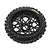 Losi 1/4 Black Dunlop MX53 ProMoto-MX Rear Tyre On Spoked Rim LOS46005
