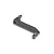 A black carbon fibre floating servo holder for an RC car, featuring a distinct S-shape with mounting holes at both ends.
