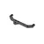 A black carbon fibre rear pod upper plate for an RC car, featuring a curved design with multiple mounting holes.