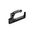 A black anodized aluminum front top deck mount for an RC car, featuring multiple screw holes and a vertical post.